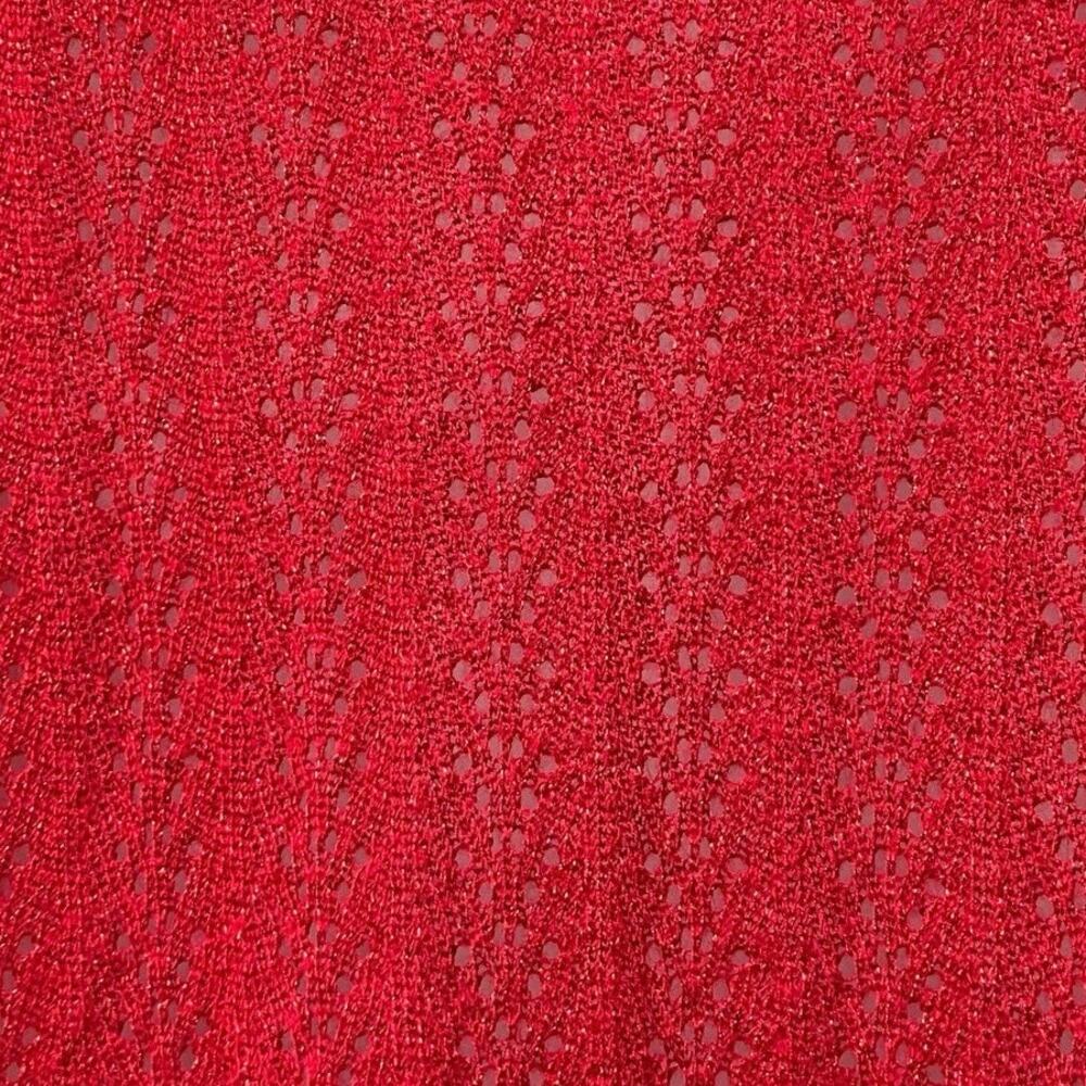 Chico's Women's Red Sparkly Open Front Lightweight Long Slv Cardigan SZ 2 US12/L - Picture 7 of 9